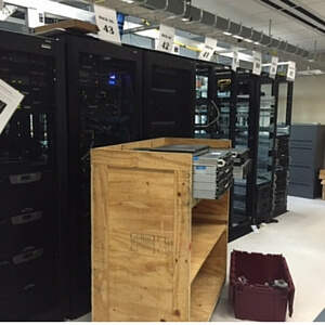 Data center being broken down for clean-out